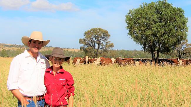 Sam and Sarah Becker operate the Jarrah Cattle Company at Banana, Queensland.