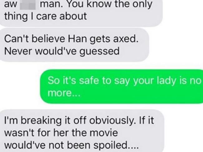 All over ... The man can’t go back after learning the truth about Han. Picture: Supplied