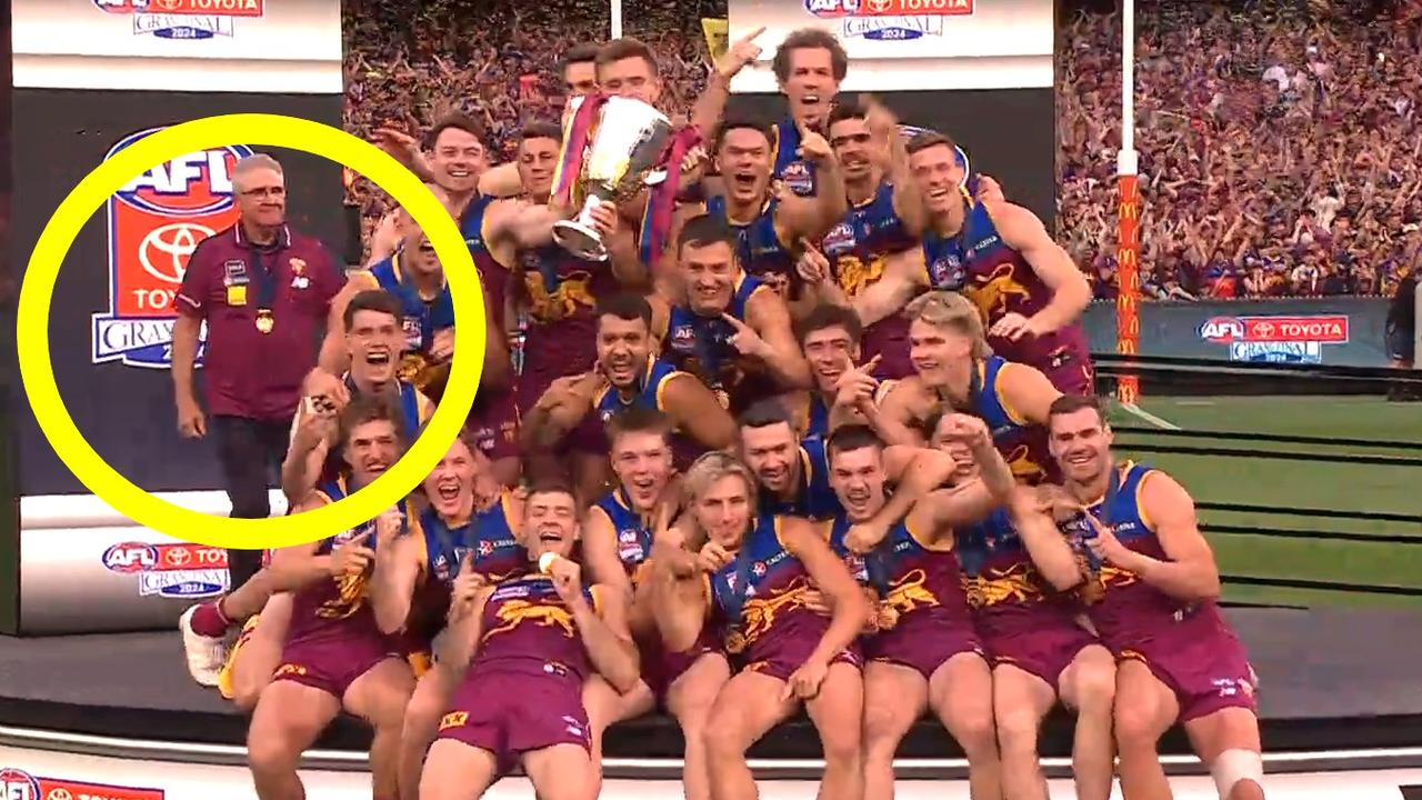 Chris Fagan was a proud papa bear. Photo Fox Footy.