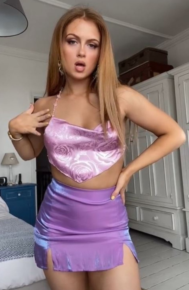 EastEnders’ Maisie Smith wows fans as she turns silky pink tablecloth into sexy cami top with impressive fashion skills. Picture: TikTok