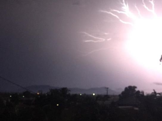 WEATHER OUTLOOK: Forecasters say thunderstorms are coming to Central Queensland. Pictured: Allanah Cherie shared photos of last week's severe thunderstorm, which brought hail, heavy falls and strong winds to the region.