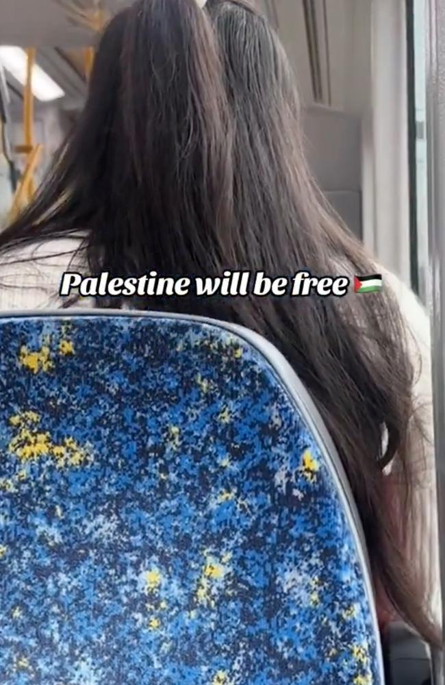 A still from the video. Jewish groups have raised concerns about the footage of a Sydney train driver apparently making an announcement “From the River to the Sea”. Picture: Twitter