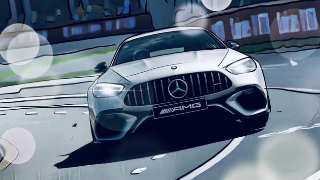 An artist's impression of the Mercedes at Albert Park. Illustration: David McCowen