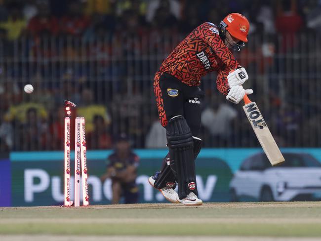 Abhishek Sharma is bowled by Starc in the IPL Final. Picture: Pankaj Nangia/Getty Images