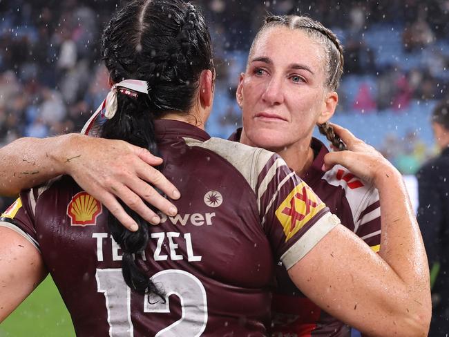 Ali Brigginshaw was emotional after the game. Picture: Cameron Spencer/Getty Images