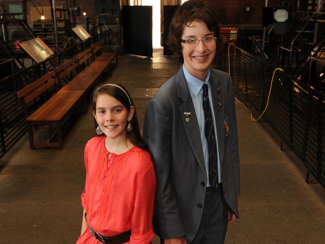 Back in the day: Macinley and her brother Ethan Butson at the CSIRO Science Awards.