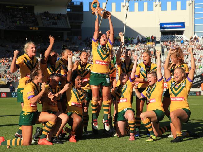 The Aussie women defeated the Kiwis in the nines for the first time this year. Pic Mark Evans