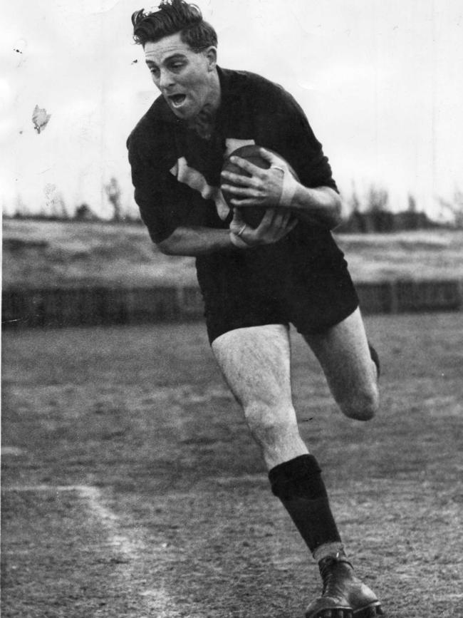 John Abley trains with Port Adelaide Magpies in 1957.