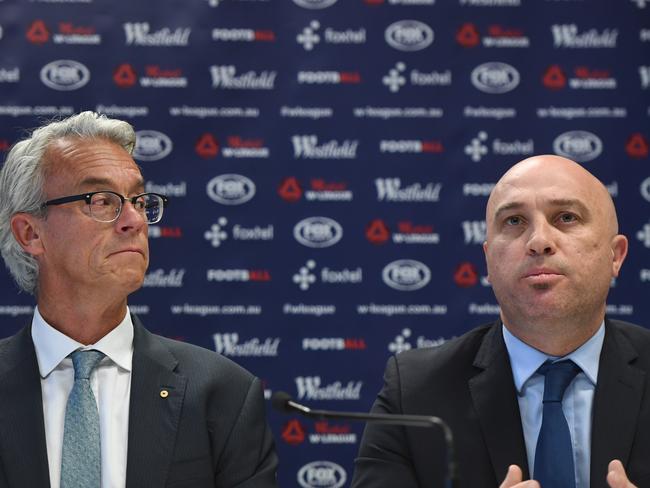 Professional Footballers Association CEO John Didulica (R) instigated the report. Picture: AAP Image