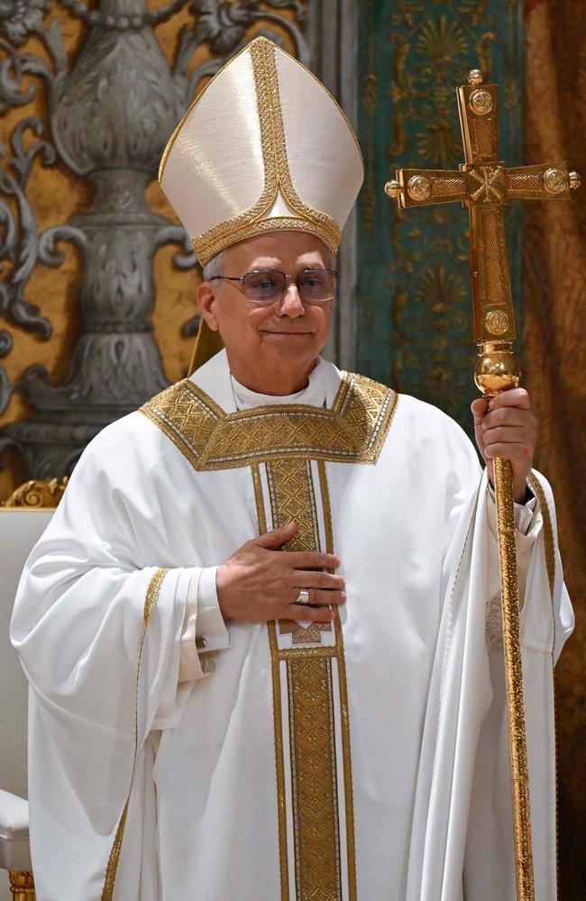 Pope Leo XIV during a mass with cardinals in the Sistine Chapel in The Vatican. Picture: AFP