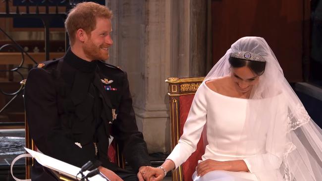 The couple during the ceremony. Picture: BBC