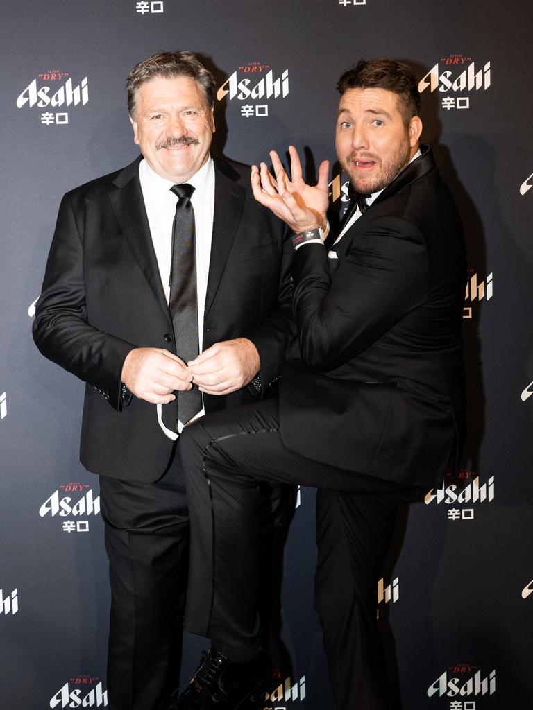 Channel 7 stars Brian Taylor and Dale Thomas at the Brownlow after party.