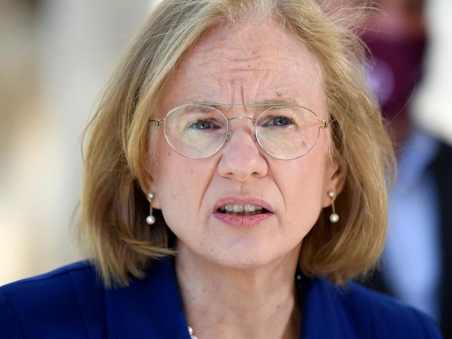 BRISBANE, AUSTRALIA - NewsWire - JULY 20, 2021.Queensland Chief Health Officer Dr Jeannette Young speaks during a press conference at Parliament House in Brisbane, to provide a Covid update.Picture: NCA Newswire / Dan Peled