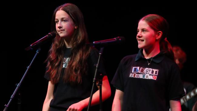 Nazareth Catholic Primary band Lost Property performing in the Geelong Schools Music and Movement Festival. Picture: Alison Wynd