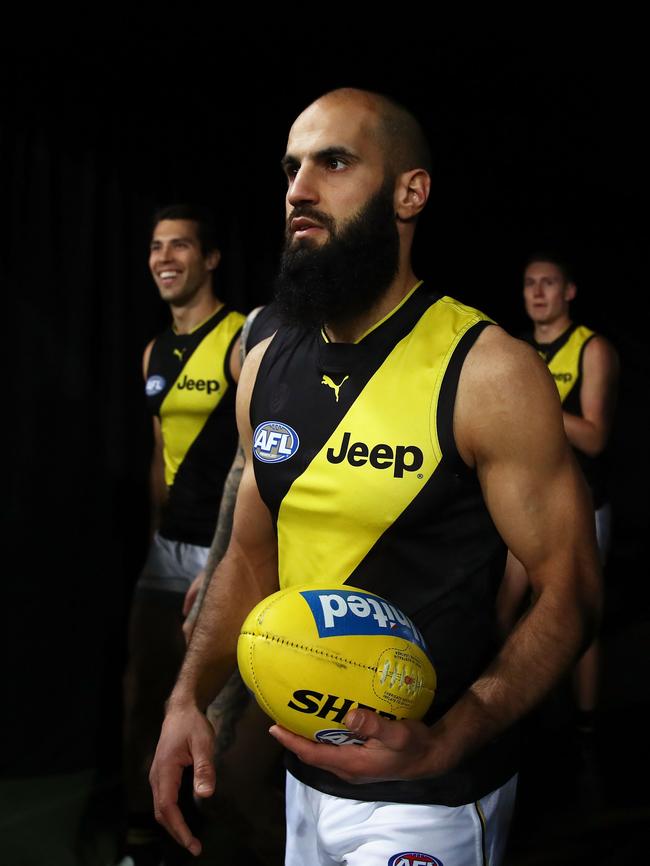 Richmond’s Bachar Houli and Essendon’s Adam Saad will join their team captains on field ahead of the Friday night clash at the MCG. Picture: Matt King/Getty