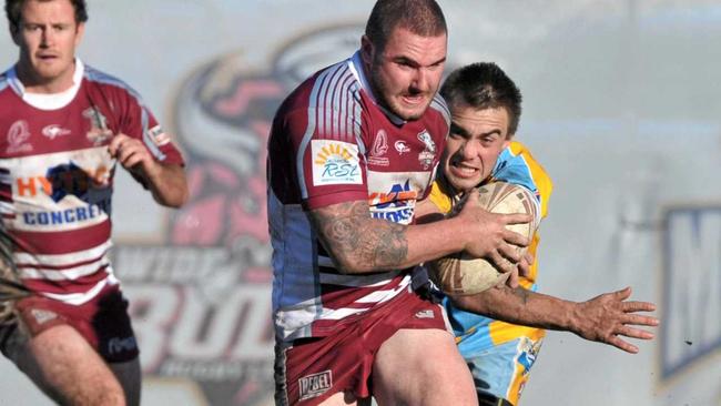 Local rugby league game between Kawana and Gympie at Stockland Park, Kawana: Kawana&#39;s Sam Hambly scores a long range try. Picture: Brett Wortman