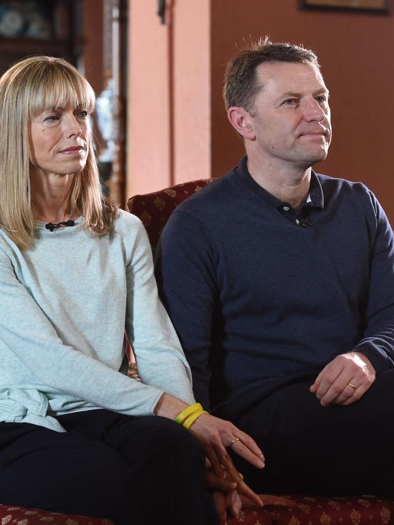 Clothing mocked Kate and Gerry, Madeleine’s parents. (Photo by Joe Giddens / POOL / AFP)