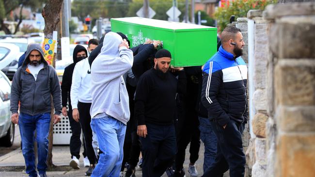 Many mournat the funeral of Bilal Hamze, who was shot dead on Thursday. Picture: NCA NewsWire