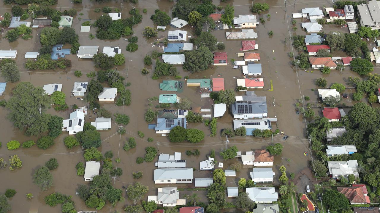 Much of Rocklea was underwater in the floods. Picture: Liam Kidston