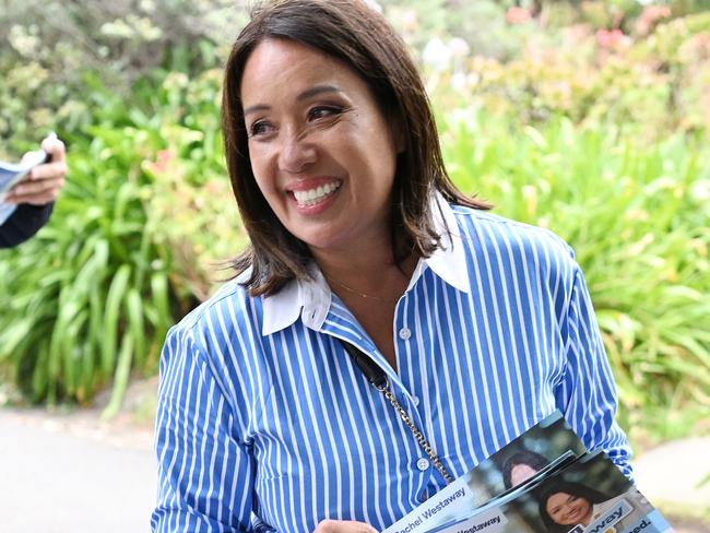 Prahran by Election. Liberal Candidate Rachel Westaway at Christ Church Grammar School voting centre, South Yarra. Picture: Josie Hayden