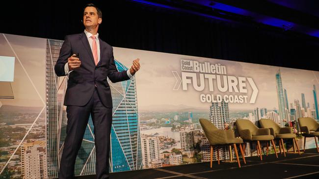 Social Researcher Mark McCrindle making the keynote speech at the Gold Coast Bulletin's Future Gold Coast. Picture: Glenn Campbell