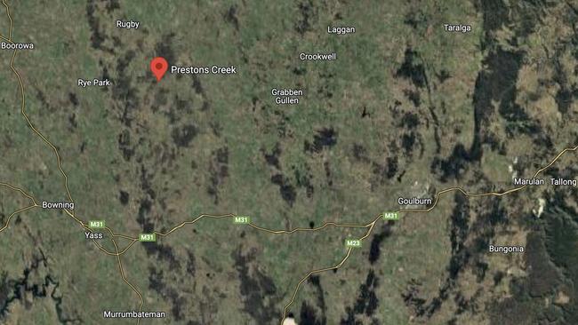 The causeway at Prestons Creek is about 70km from Goulburn. Picture: Google Maps