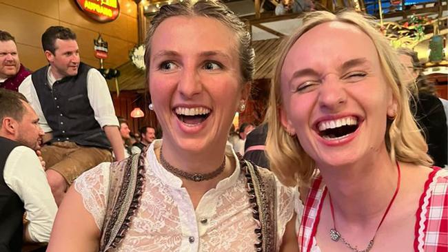 Carolin Steibl with her cousin Anna Krause at Passauer Dult in Germany.