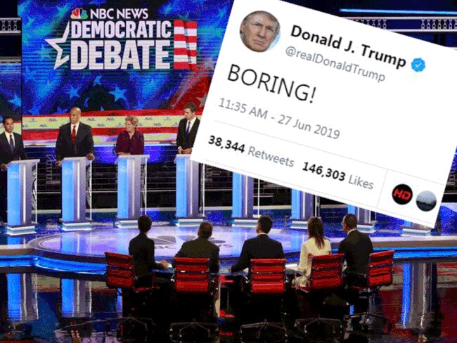 Democrats canddiates debate, and Trump's succinct summation.