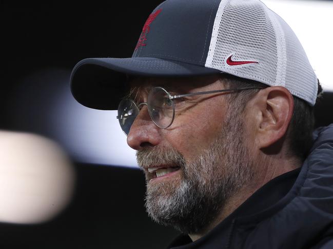 LEEDS, ENGLAND - APRIL 19: Juergen Klopp, Manager of Liverpool is interviewed after the Premier League match between Leeds United and Liverpool at Elland Road on April 19, 2021 in Leeds, England. Sporting stadiums around the UK remain under strict restrictions due to the Coronavirus Pandemic as Government social distancing laws prohibit fans inside venues resulting in games being played behind closed doors.  (Photo by Lee Smith - Pool/Getty Images)