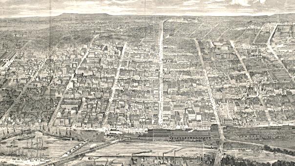 Melbourne in 1880, when the city still did not have a sewer system. Picture: State Library of Victoria