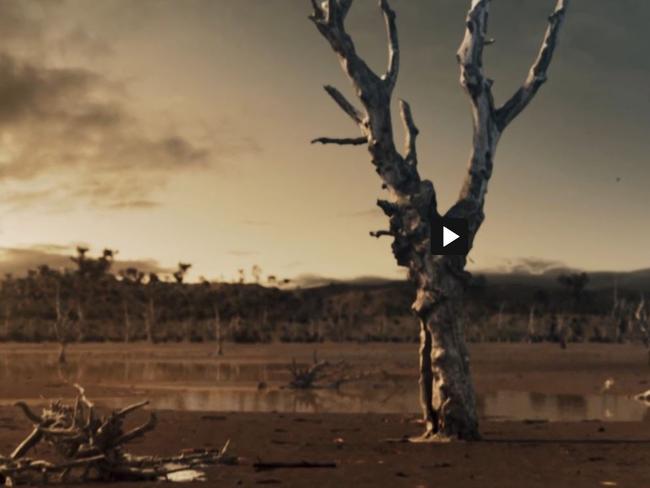 A snapshot from the Albanese Government's Save the Murray Darling Basin Rivers television campaign advertisement, which warns "rivers may run dry if we don't act".