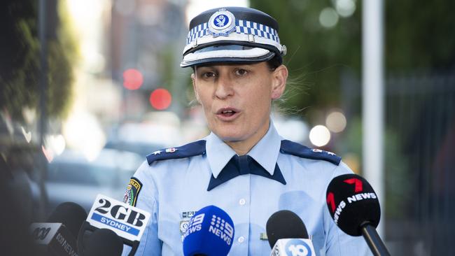 Burwood Police Area Command’s Superintendent Christine McDonald addressed the media on Wednesday. Picture:NewsWire/Monique Harmer