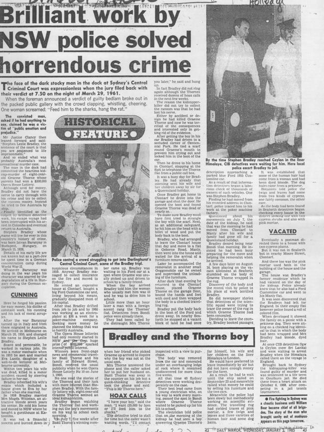 A newspaper article on how police solved the crime.