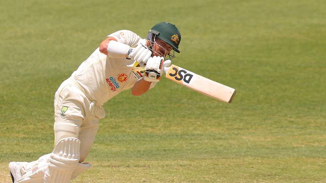 David Warner’s Test spot is under pressure after a poor run of form. (Photo by James Worsfold/Getty Images)