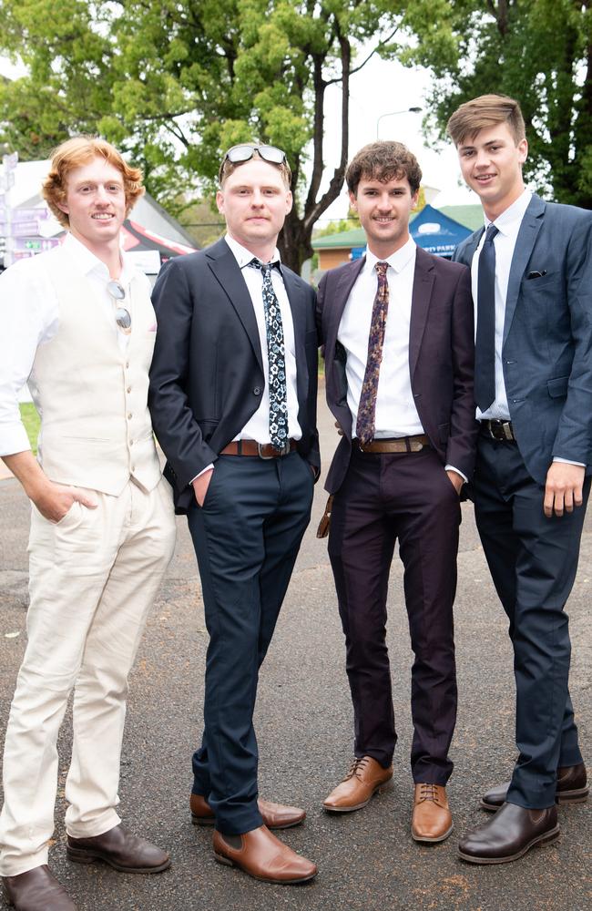 Lachlan Mitchell, Michael Kennedy, Ned Byrne and Jacob Staheli. IEquine Toowoomba Weetwood Raceday - Clifford Park Saturday September 28, 2024 Picture: Bev Lacey