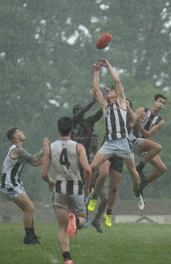 Action shots from NTFL Round 9 at Tiwi, 30 November 2024. Picture: Jack Riddiford / AFLNT Media