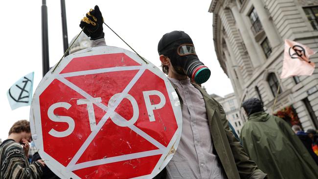 Activists protest outside the Bank of England in 2019. Picture: AFP