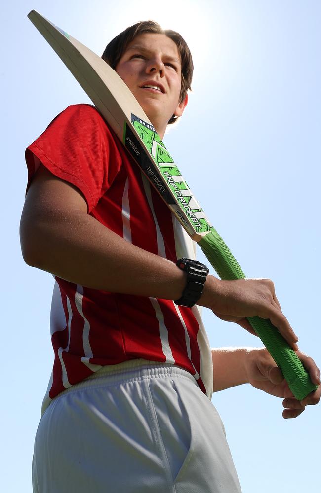 Rostrevor College student Kyle Brazell won the player of the tournament at the 2017 under-17 cricket national championships. Picture: Calum Robertson