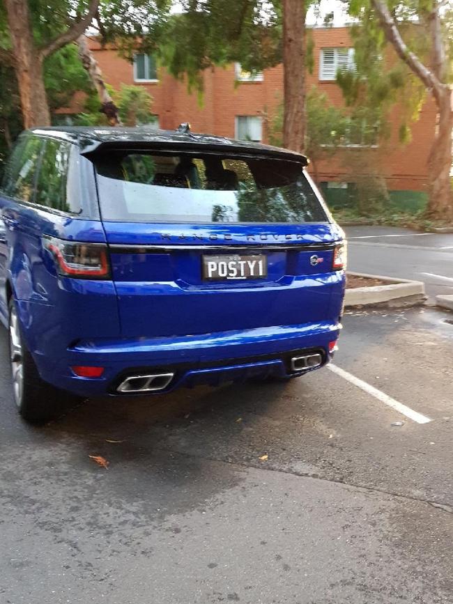 Christine Holgate’s Range Rover with personalised plates.