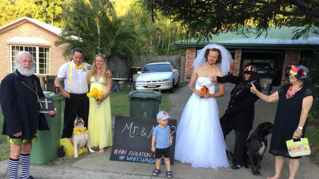 Teague Terrace residents dressed up in a wedding theme for their bin night.