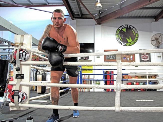 Demsey McKean at Matrix Boxing Gym preparing for his next fight. Picture: Supplied.