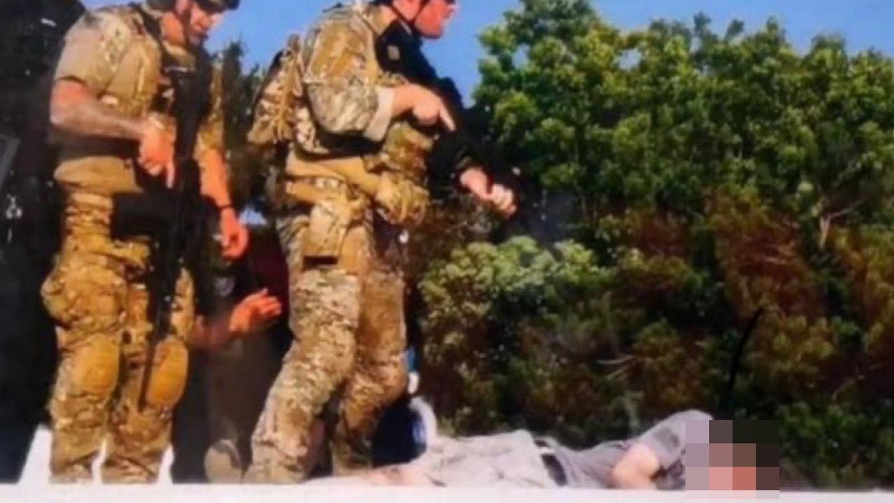 A screen grab captured from a video shows the shooter after he was killed by Secret Service agents. Picture: Twitter