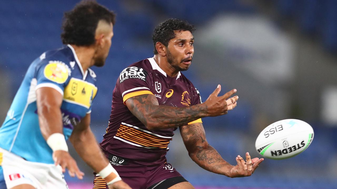 Albert Kelly in Saturday’s trial match against the Titans. Picture: Chris Hyde/Getty Images