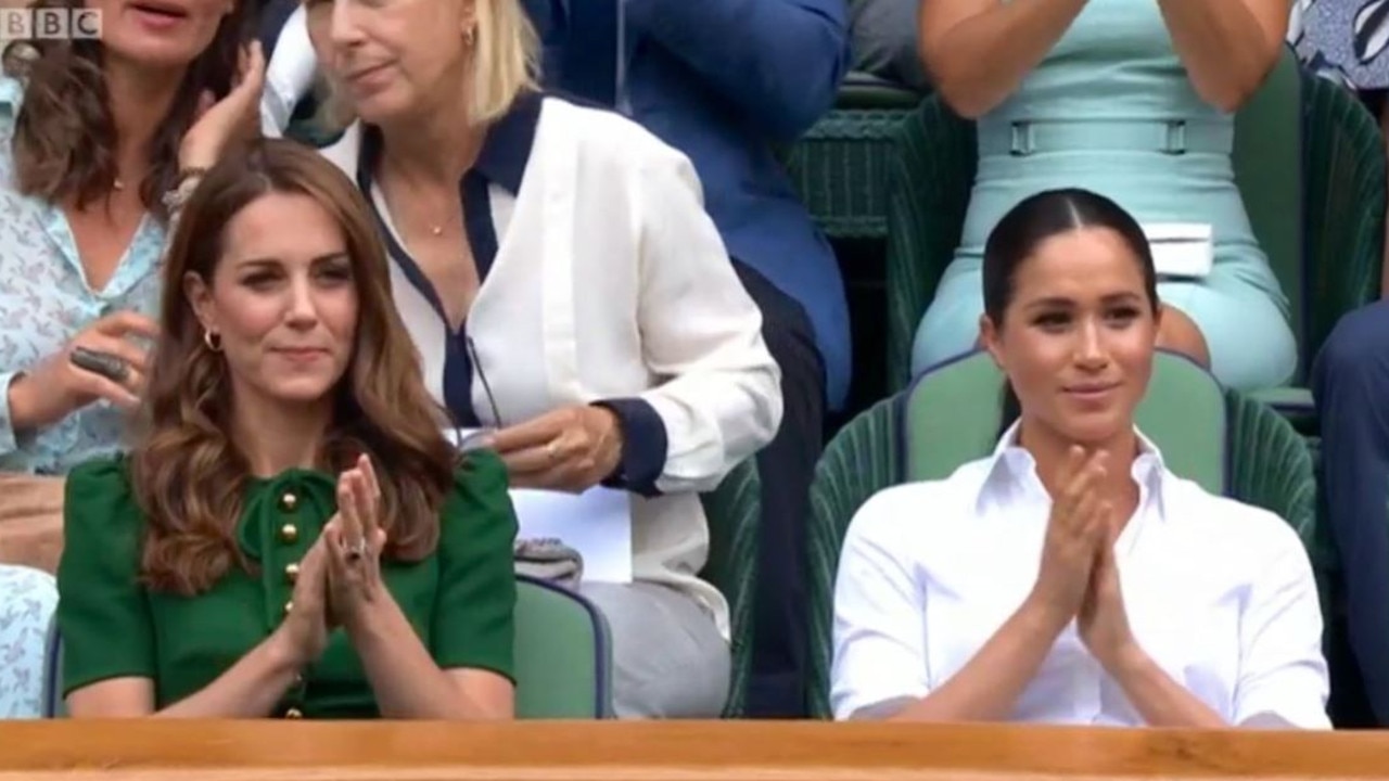Meghan and Kate sit next to each other at Wimbledon for the women's final
