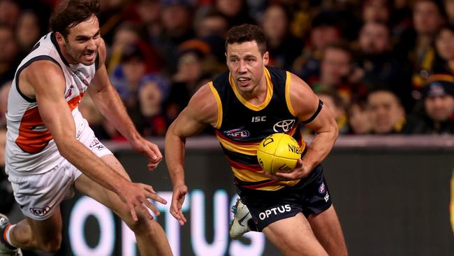 Luke Brown in action for Adelaide last season. Picture: James Elsby/AFL Photos/Getty Images