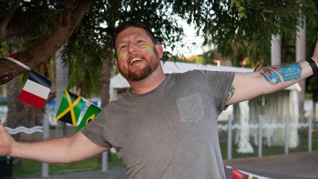 Steven Avery as thousands of fans gather to watch the Matildas take on England in the World Cup Semifinal at Darwin Waterfront. Picture: Pema Tamang Pakhrin