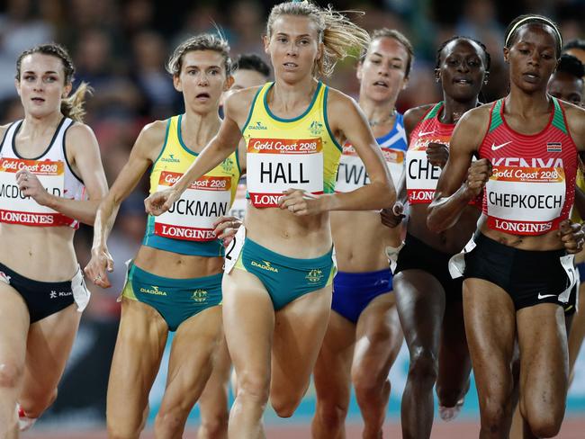 Linden Hall competing at the 2018 Commonwealth Games.