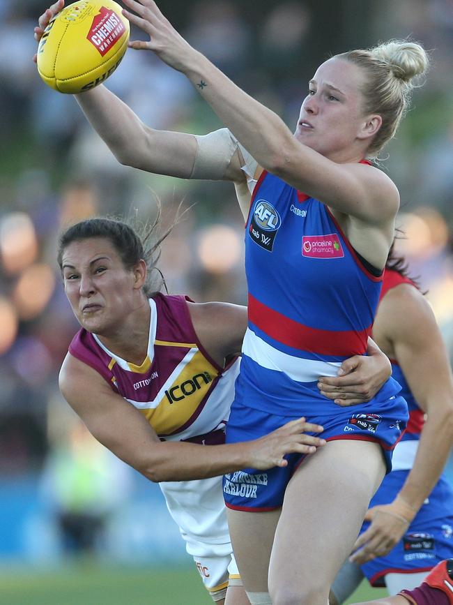 Celine Moody in action for the Bulldogs.