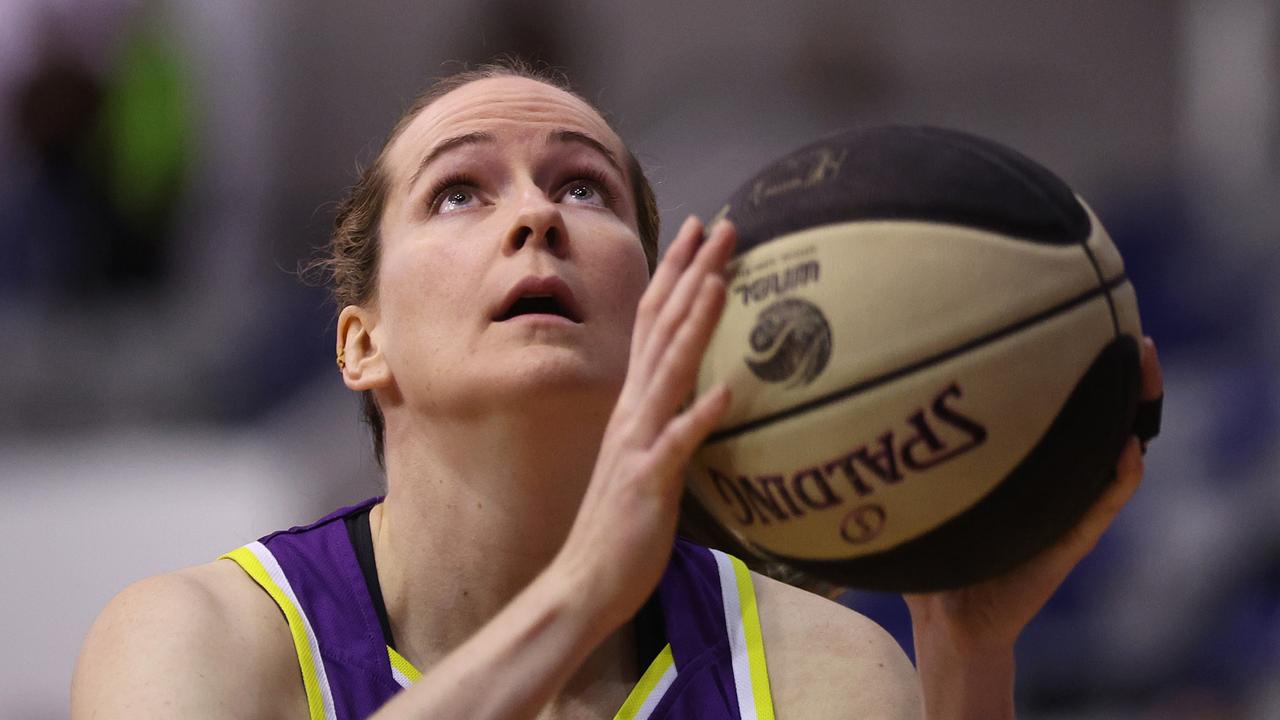 Keely Froling warms up for the Boomers before a WNBL semi-final against the Southside Flyers in March. Picture: Daniel Pockett/Getty Images.