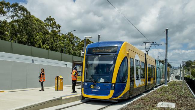 The Gold Coast light rail was on track four months ahead of the 2018 Commonwealth Games. Picture: Jerad Williams